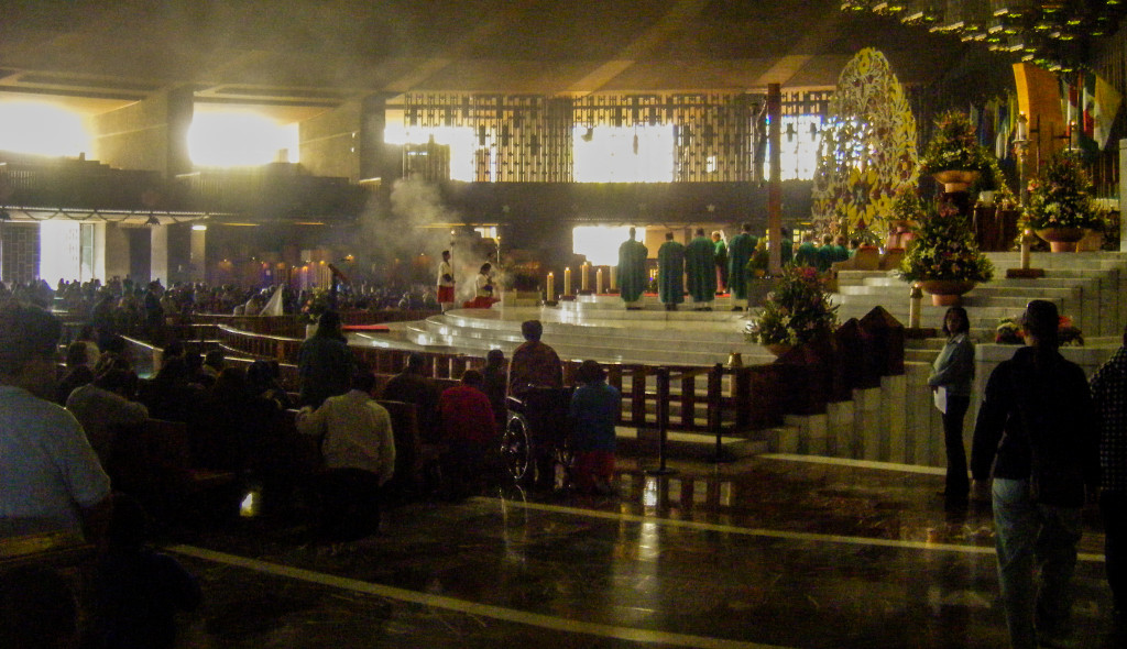 The Basilica of Our Lady of Guadalupe where Tiny took a photo with the flash on