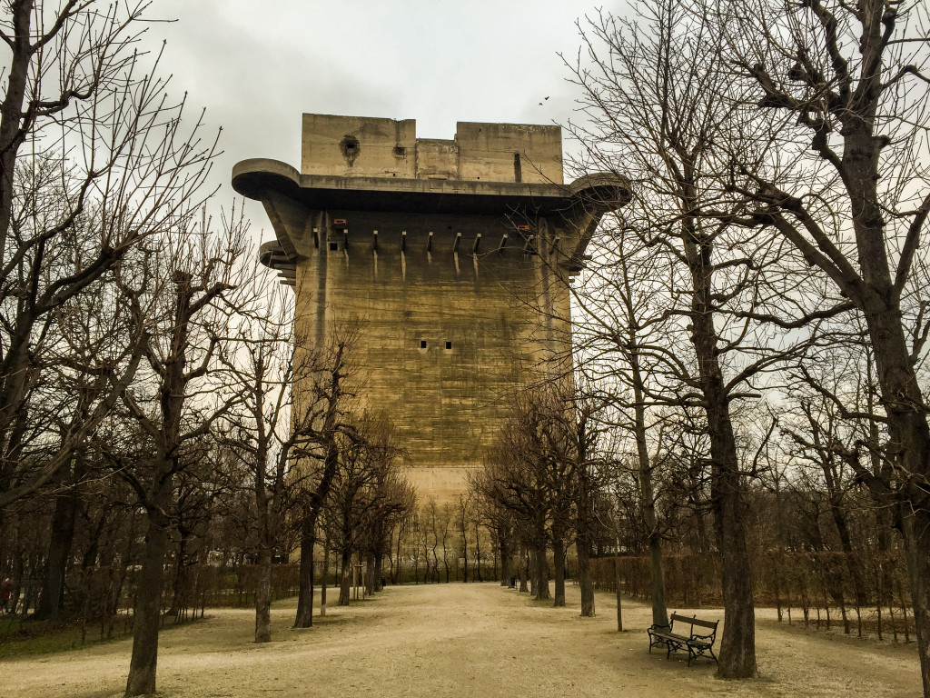 Another view of Flakturm VII L-tower - Augarten, VIenna. 